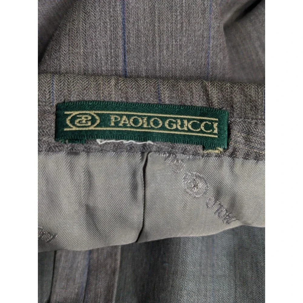 Paolo Gucci‎ Men Sz 46 R Vintage Navy Striped Front Pockets New Wool Blazer 338